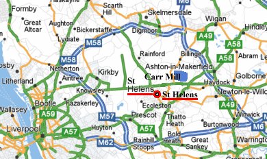 St Helens stadt karte